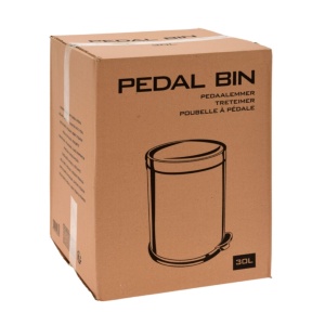Coș de Gunoi cu Pedală, 30L, Oțel Inoxidabil