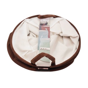 Coș de rufe pliabil, textil, rotund, 38x38x50 cm, culoare maro