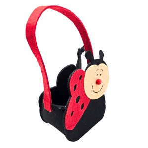 Coșuleț decorativ, pentru Paște, din fetru, model gărgăriță, 14 cm