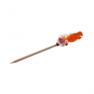 Creion figurina Flamingo pană portocaliu 30 cm