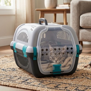 Cușcă transport animale 51x34.5 cm turcoaz