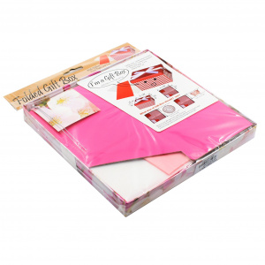 Cutie de cadou cu tissue paper, fundita decorativa si minifelicitare - Flori de cires