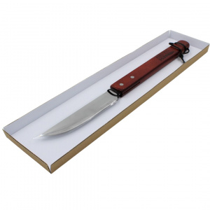 Cuțit profesional pentru grătar, 39 cm, oțel inoxidabil, mâner din lemn lăcuit, design elegant și durabil, BBQ