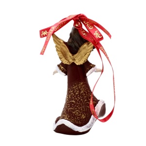 Decorațiune Regatul de Crăciun, Royal, model îngeraș elegant, maro, 10 cm