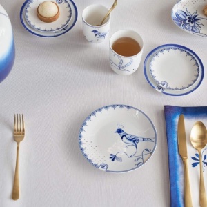 Farfurie din porțelan, Pip Studio, White, 18 cm, colecția Pip & The Blue Bird