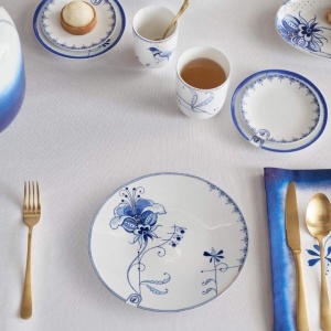 Farfurie din porțelan, Pip Studio, White, 23 cm, colecția Pip & The Blue Bird