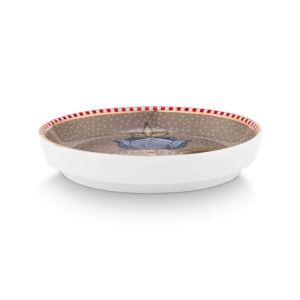 Farfurie pentru ceai, din porțelan, Pip Studio, Khaki, 9 cm, colecția Blooming Tales