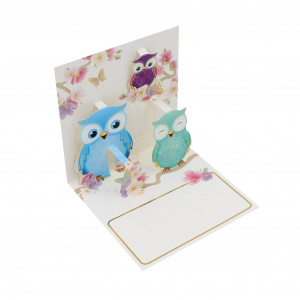 Felicitare 3D Premium Pop-up Owls - Img 1