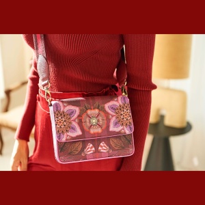 Geantă Fenna crossbody, Red, 19x6x16 cm, colecția Flores Felices, Pip Studio