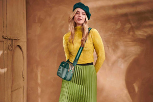 Geantă Frida crossbody, Green, 26.5x7.5x16.5 cm, colecția Uni, Pip Studio