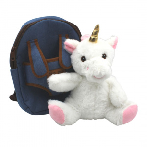 Ghiozdan grădiniță, Perletti, cu unicorn, pluș detașabil, 21cm - Img 3