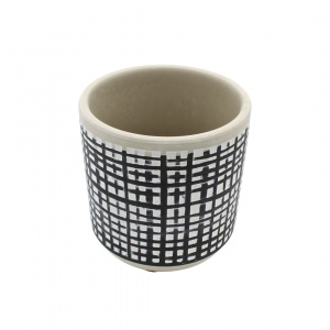 Ghiveci ceramică 9x9 cm model linii perpendiculare - Img 2