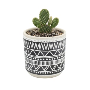 Ghiveci ceramică 9x9 cm model linii simetrii