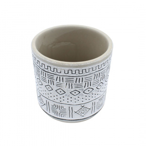 Ghiveci ceramică 9x9 cm model simboluri