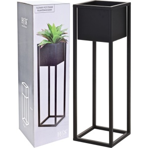 Ghiveci metalic negru pentru flori 70 cm
