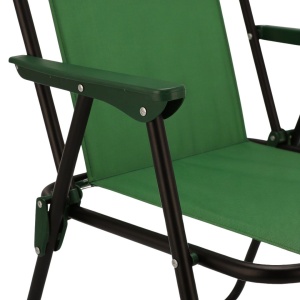 Scaun pliabil de grădină cu spătar înalt, verde, cadru metalic, max. 100 kg, 51x53x90 cm
