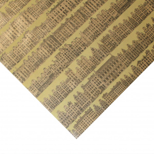 Hârtie pentru ambalat cadouri Kraft Vintage 200x70 cm Buildings