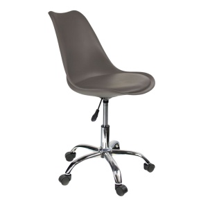 Scaun de birou ergonomic pivotant IGER, reglabil pe înălțime, cu roți și pernă de șezut, gri