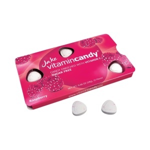 Jake Vitamin Candy – bomboane fără zahăr cu Vitamina C, zmeură, cutie cu 12 blistere