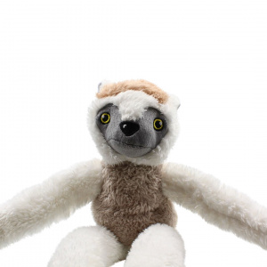 Jucărie sifaka, din pluș, culoarea alb, 57 cm
