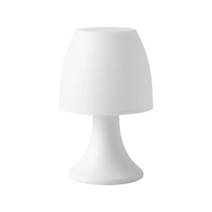 Lampă de masă LED, lumină caldă albă, funcționare pe baterii – design compact pentru decor interior