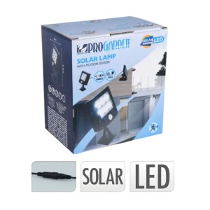 Lampa solară de exterior cu senzor de mișcare, panou solar separat, LED puternic