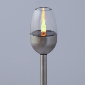 Lampă solară Jumi, LED alb cald, 39 cm, oțel inoxidabil, clasă protecție IP44, cu baterie reîncărcabilă
