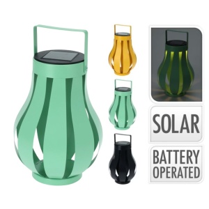 Lampă solară pentru grădină, cu LED,15x20 cm, metalică, culoare verde