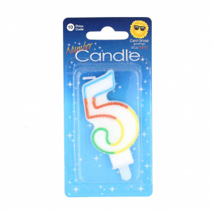 Lumânare aniversară multicoloră cifra 5 - Img 2
