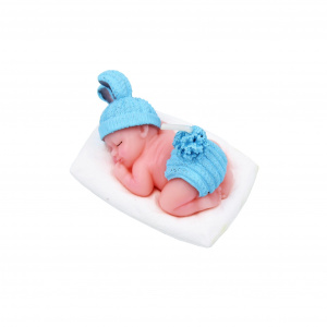 Lumânare decorativă Bebe îngeraș albastru