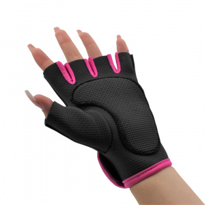 Mănuși ciclism XQ Max, fără degete, culoarea roz, închidere cu velcro, mărime S/M