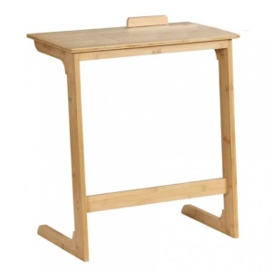Masă multifuncțională, pliabilă, din bambus, pentru laptop și tabletă, 60x35x67 cm, eCarla, STL21