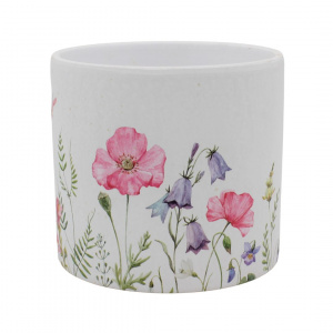 Mască ghiveci, din ceramică, floricele libelule, 12 cm
