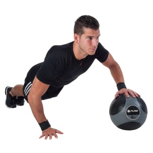 Minge medicinală 6 kg Pure 2 Improve – Gri/Negru, din cauciuc, pentru antrenamente funcționale