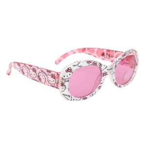 Ochelari de Soare Copii Hello Kitty – Design Alb cu Fundițe Roz, Protecție 100% UV, Lentile Colorate