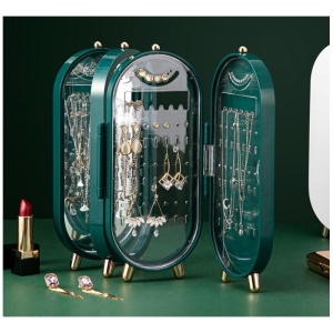 Organizator pliabil pentru bijuterii, tip dulap Ecarla, culoarea verde, 23.5 cm. CB38ZIE