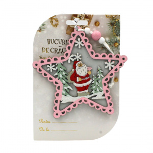Ornament brad Stea Moș Crăciun 12x12 cm