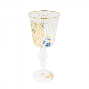 Pahar apă, Pip Studio, Golden Flower, 360ml, colecția Royal White