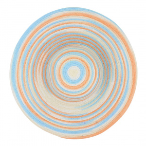 Pălărie de plajă damă Tiara, multicolor pastel (albastru, bej, piersică), boruri foarte largi, ușoară și respirabilă, protecție solară, diametru 45 cm
