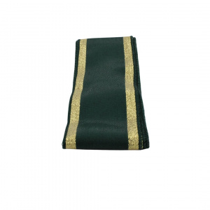Panglică textilă VERDE AURIU dungulițe 38mm x 2m
