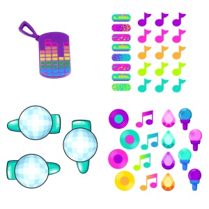 Păpușă Mini Decora Groovy 13 cm cu Accesorii – Păpușă de Personalizat, Peste 40 Surprize, păr lung, colecția Decora Girlz