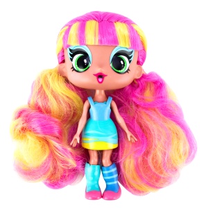 Păpușă Mini Decora Sunny 13 cm cu Accesorii – Păpușă de Personalizat, Peste 40 Surprize, păr lung, colecția Decora Girlz