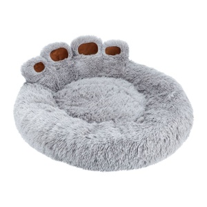 Pat rotund Jumi, pentru câini, în formă de lăbuță, gri, 60 cm