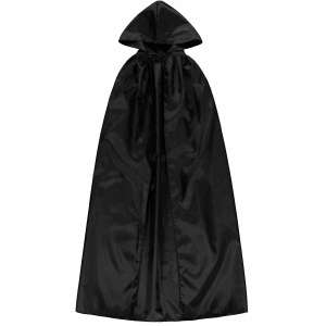 Pelerină Halloween, cu glugă, pentru adulți, culoarea negru, one size