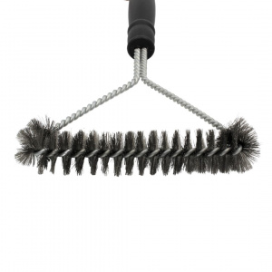 Perie profesională pentru curățarea grătarului, formă triunghiulară, peri metalici rezistenți, mâner ergonomic, BBQ