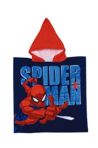 Prosop de plajă, Poncho, pentru copii, model Spiderman, 55x55 cm, Arditex