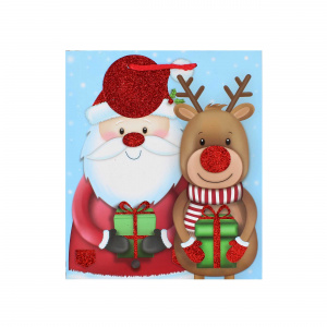 Pungă cadou Crăciun SDE M SANTA/REINDEER