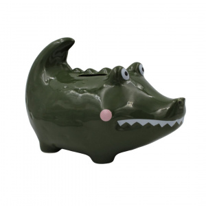 Pușculiță din ceramică model crocodil prietenos