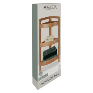 Raft baie, din bambus, cu 3 etajere, colțar, 23x23x61 cm, Bathroom Solutions