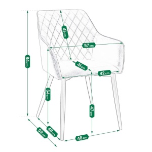 Scaun tapițat din catifea gri, APIS, cu picioare metalice – design modern, confortabil, brand Jumi